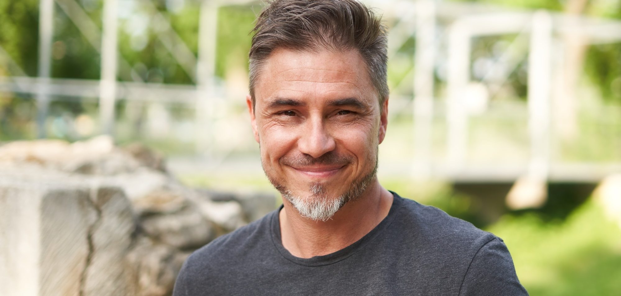 Photo of a happy man after Male PRP Rejuvenation treatments