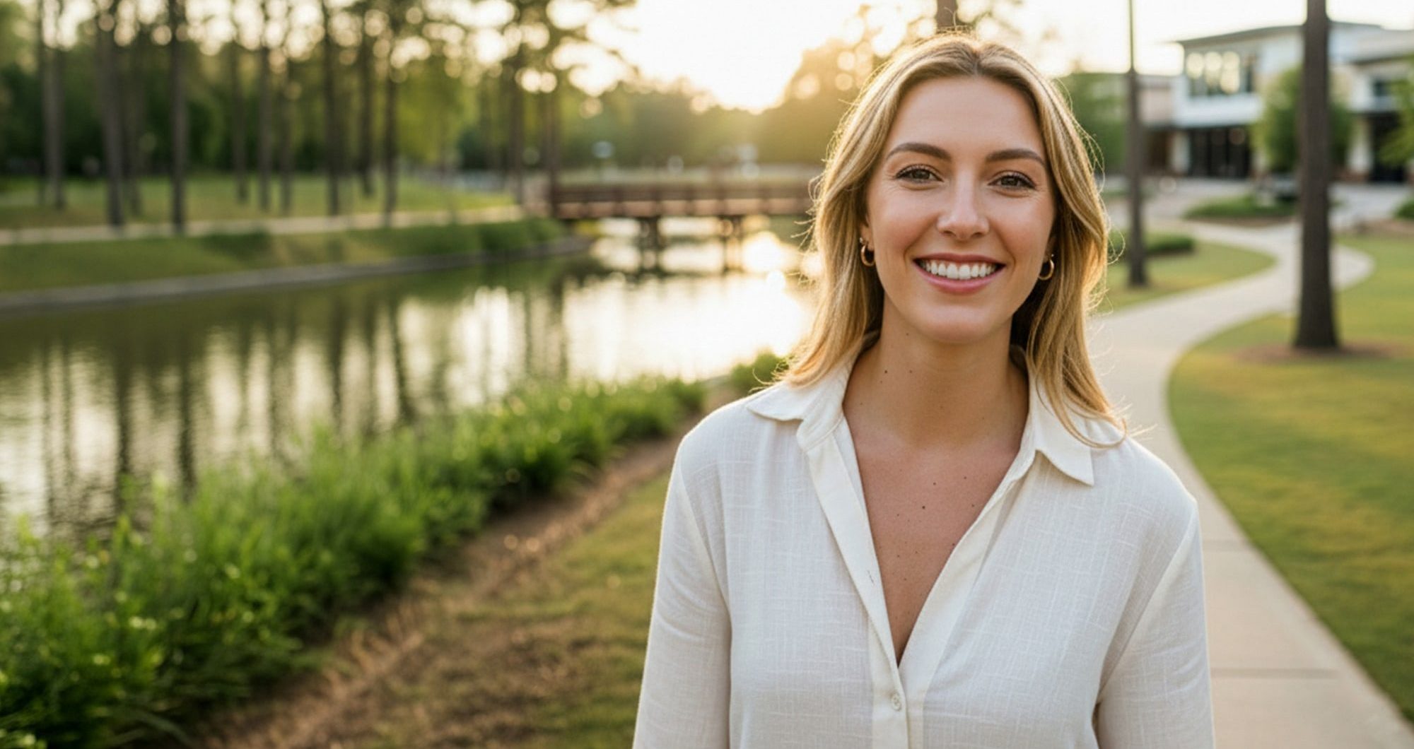 Photo of a happy woman with wrinkle-free skin after wrinkle treatment