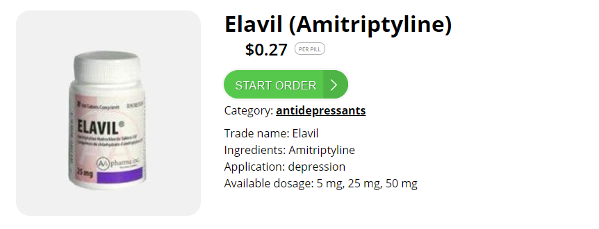 Buy Amitriptyline (Elavil) Online