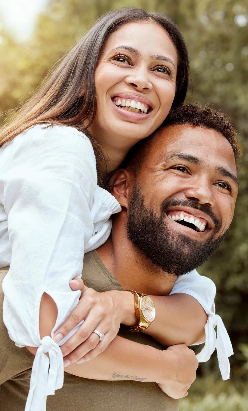 Couple relaxing outdoors