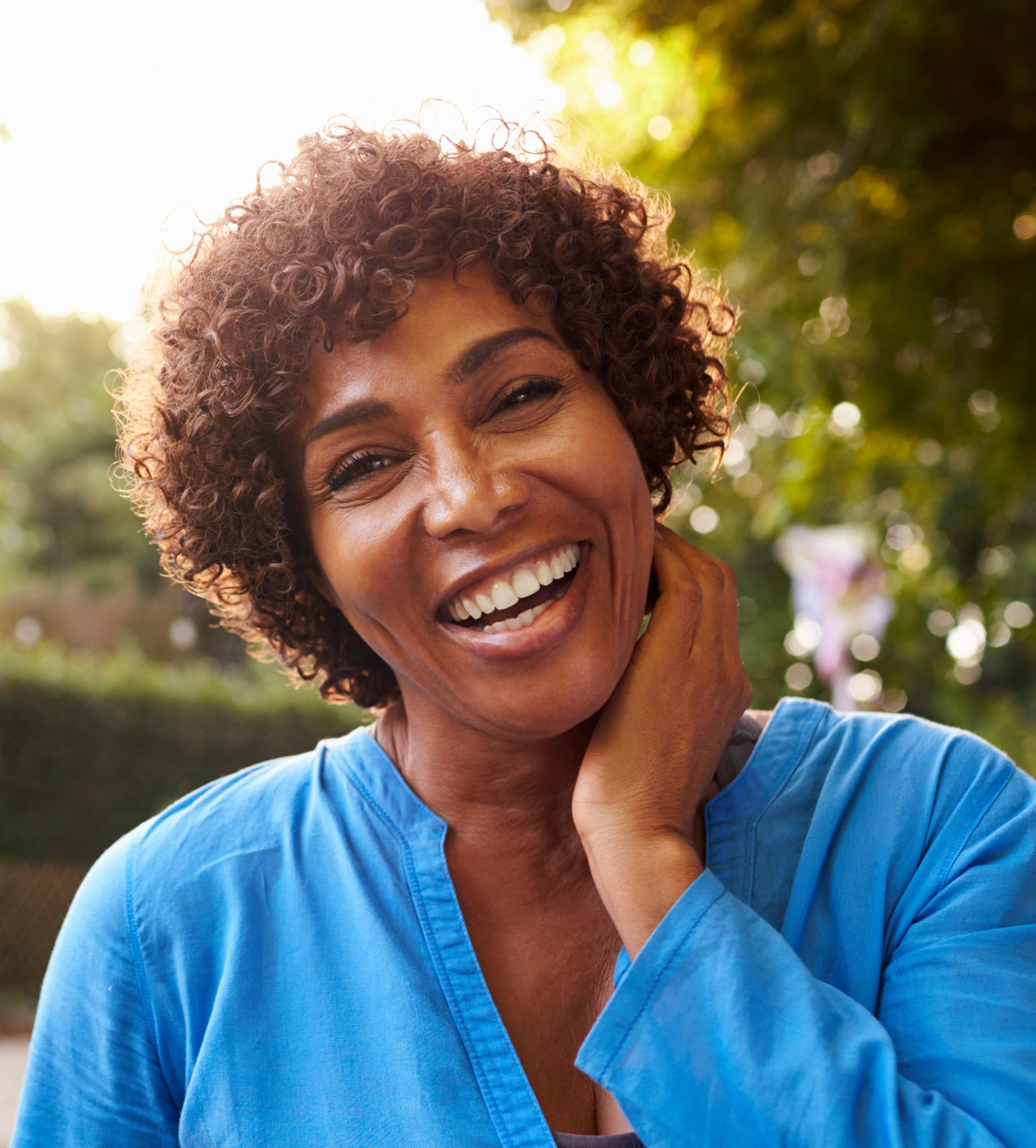 Photo of a smiling middle-aged woman