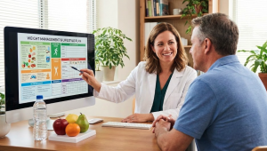 Patient talking with a healthcare professional about medical weight loss